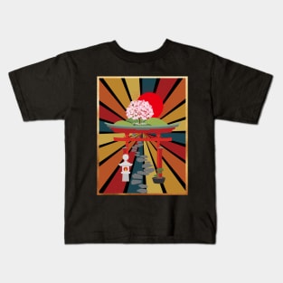 Retro Sunburst Path Kids T-Shirt